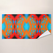 Tequila Sunrise Ombre geometrische Abstracte kunst Badhanddoek (Badhanddoek)