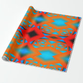 Tequila Sunrise Ombre geometrische Abstracte kunst Cadeaupapier (Uitgerold)