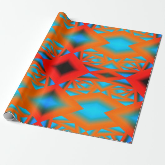 Tequila Sunrise Ombre geometrische Abstracte kunst Cadeaupapier (Uitgerold)