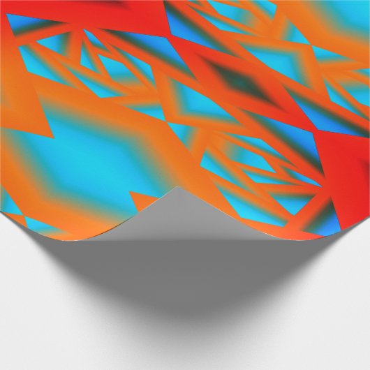 Tequila Sunrise Ombre geometrische Abstracte kunst Cadeaupapier (Hoek)