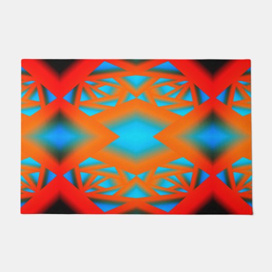 Tequila Sunrise Ombre geometrische Abstracte kunst Deurmat (Voorkant)