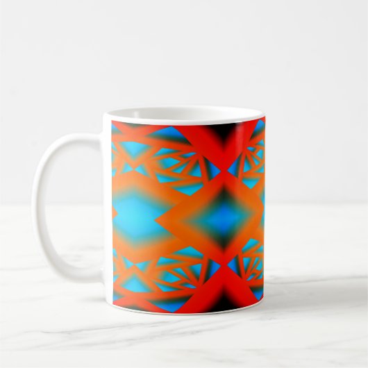 Tequila Sunrise Ombre geometrische Abstracte kunst Koffiemok (Links)