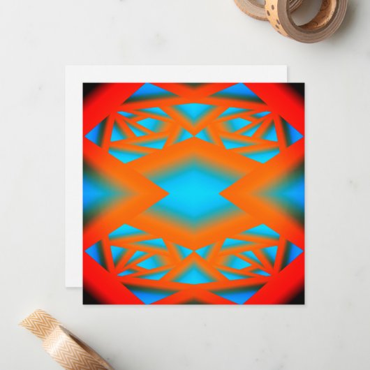 Tequila Sunrise Ombre geometrische Abstracte kunst Notitiekaartje (Voorkant / Achterkant in situ)