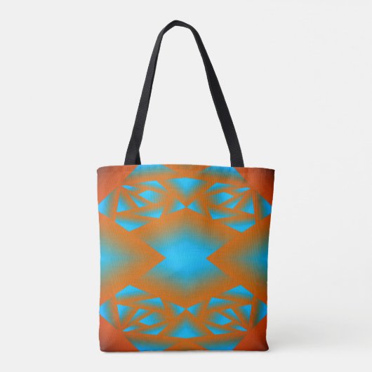 Tequila Sunrise Ombre geometrische Abstracte kunst Tote Bag (Achterkant)
