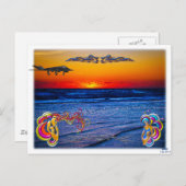 Tequila Sunrise over Atlantische Big Beach Big Fun Briefkaart (Voorkant / Achterkant)