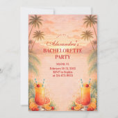 Tequila Sunrise Palm Paradise Bachelorette Party Kaart (Voorkant)