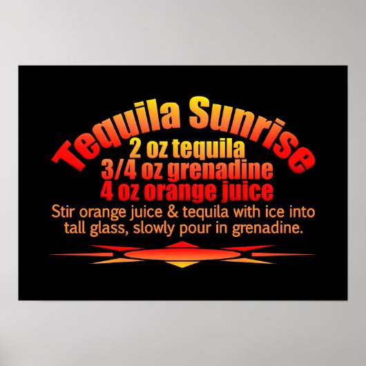 Tequila Sunrise poster (Voorkant)
