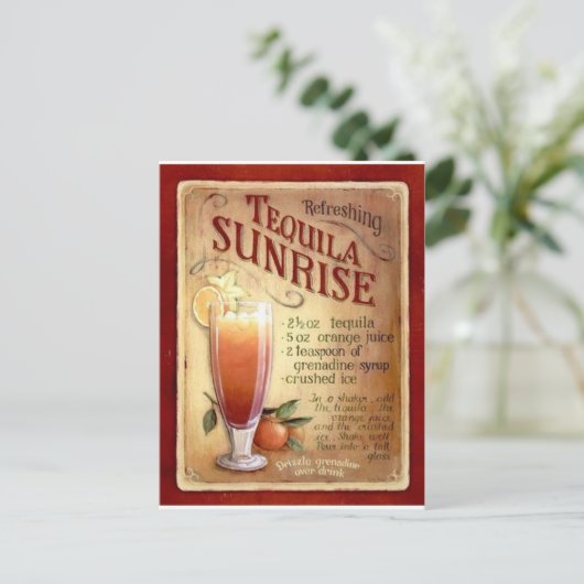 tequila sunrise recept briefkaart (Staand voorkant)