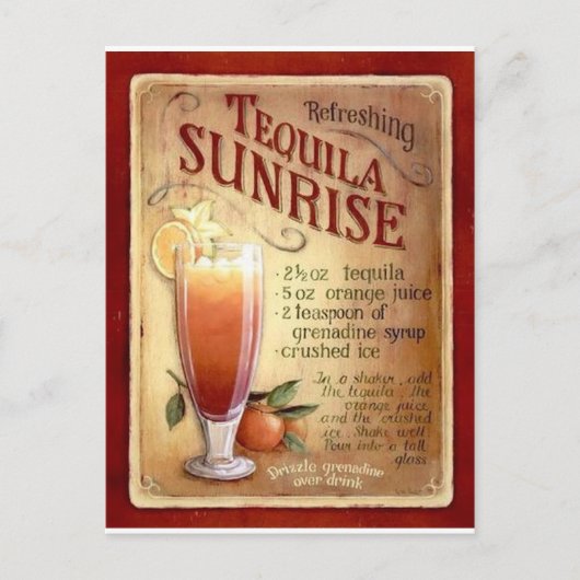 tequila sunrise recept briefkaart (Voorkant)