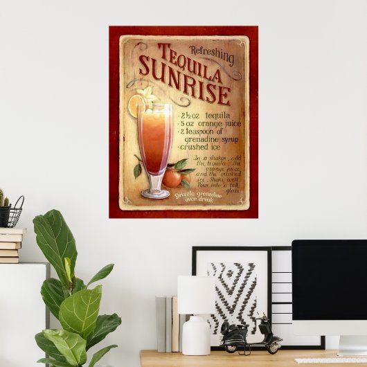 tequila sunrise recept poster (Thuiskantoor)