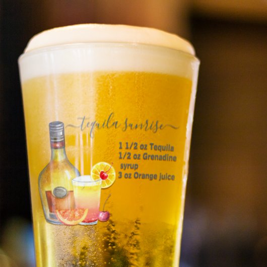 Tequila Sunrise Recept Waterverf Gemengde Drink Glas