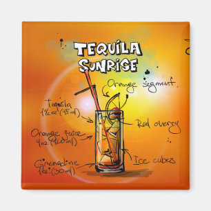 Tequila Sunrise Recipe Bar Magneet