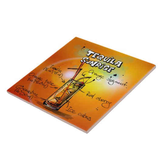 Tequila Sunrise Recipe Bar Tegeltje (Zijkant)