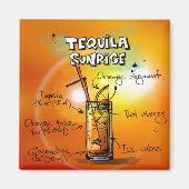 Tequila Sunrise Recipe Tropical Drink Magneet (Voorkant)