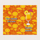Tequila Sunrise Recipe Visitekaartje (Buitenkant ongevouwen)
