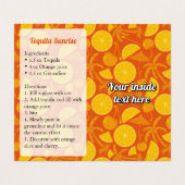 Tequila Sunrise Recipe Visitekaartje (Binnenkant ongevouwen)