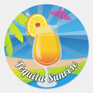 Tequila Sunrise Ronde Sticker