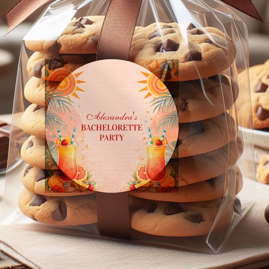 Tequila Sunrise Sunset Cocktail Bachelorette Party Ronde Sticker