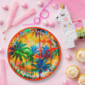 [Tequila Sunrise] Tropical Island Time Party Papieren Bordje (Feest)