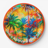 [Tequila Sunrise] Tropical Island Time Party Papieren Bordje (Voorkant)