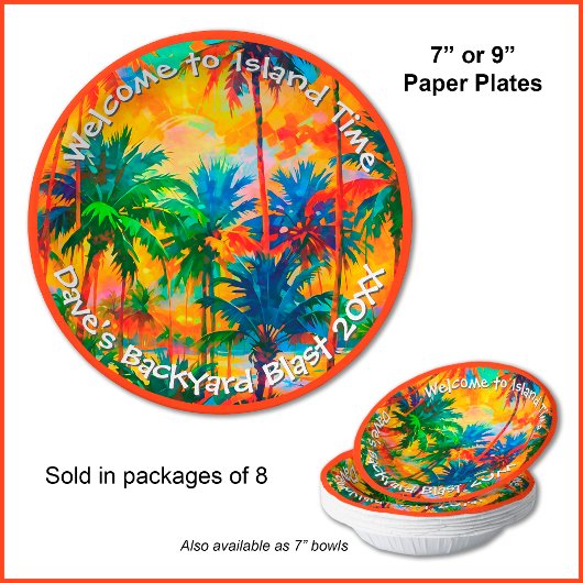 [Tequila Sunrise] Tropical Island Time Party Papieren Bordje
