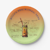 Tequila Sunrise Verjaardagsfeest Papieren Borden Bordje (Voorkant)