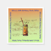 Tequila Sunrise Verjaardagsfeest Servet (Voorkant)
