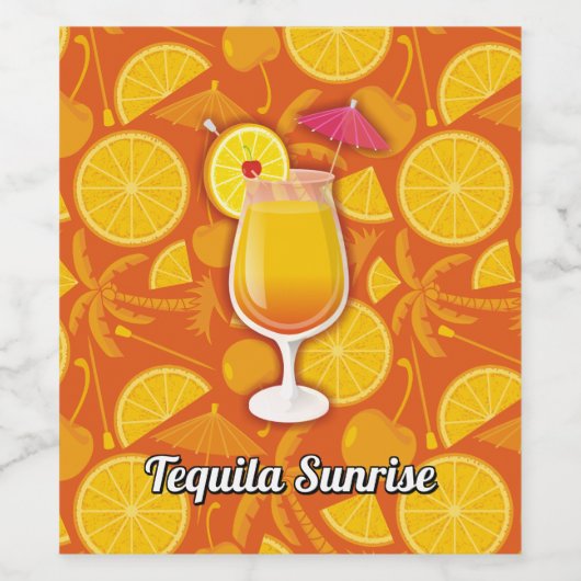 Tequila Sunrise Wijn Etiket (Enkel label)