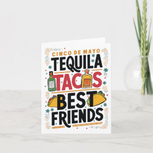 Tequila Tacos Beste vrienden Drink Cinco De Mayo Kaart