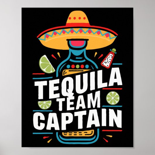 Tequila Team Captain Cinco De Mayo Party Fiesta Poster (Voorkant)