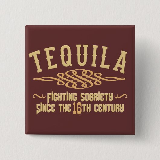 TEQUILA-toets Vierkante Button 5,1 Cm (Voorkant)