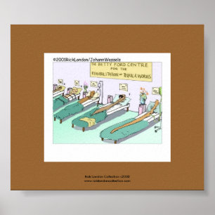 Tequila Worm Rehab Funny Cartoon op Canvas Print