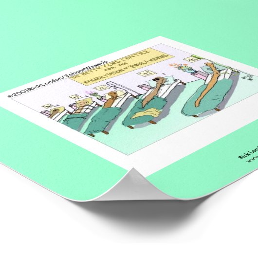 Tequila Worm Rehab Funny Cartoon Poster (Hoek)