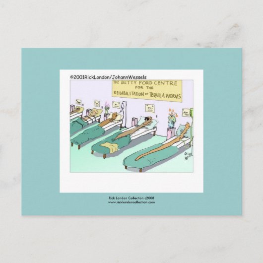 Tequila Worm Rehab Poster Briefkaart (Voorkant)