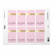 Tequila Zonsopgang Roze Gouden Folie Rustieke Faux Etiket (Full Sheet)