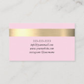 Tequila Zonsopgang Roze Gouden Folie Rustieke Faux Visitekaartje (Achterkant)