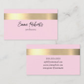 Tequila Zonsopgang Roze Gouden Folie Rustieke Faux Visitekaartje (Voorkant / Achterkant)