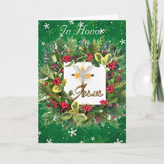 Ter ere van Jesus Holiday Christmas Kaart (Voorkant)