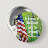 Ter ere van uw dienst Militaire knoop Ronde Button 7,6 Cm (Voorkant /achterkant)