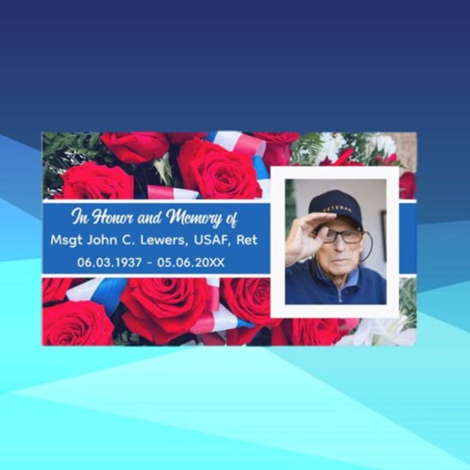 Ter ere van Veteran Memory Kaart Contactkaartje