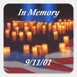 Ter herinnering aan 9/11 vierkante sticker