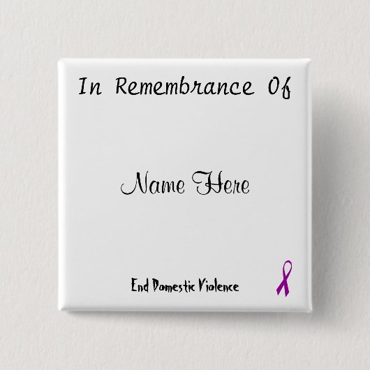 Ter herinnering aan vierkante button 5,1 cm (Voorkant)