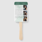 Ter Herinnering Eucalyptus Groene Rouwkaart Handwaaier (Achterkant)