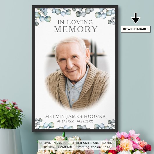 Ter Herinnering Foto Eucalyptus Groene Loof Poster