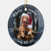 Ter Herinnering | Hond Foto Dierbaren Abstract Rou Keramisch Ornament (Links)