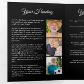 Ter liefdevolle herinnering 16-foto zwart-wit rouw drieluik programma (Binnenzijde eerst)
