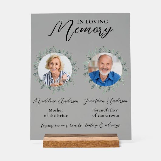 Ter liefdevolle herinnering 2 Foto Begroeiing Herd Acryl Bord (Voorkant)