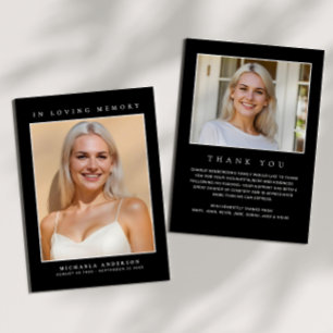 Ter liefdevolle herinnering 2-foto eenvoudig moder bedankkaart