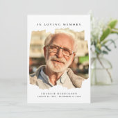 Ter liefdevolle herinnering 2-Foto moderne rouwdie Bedankkaart (Staand voorkant)
