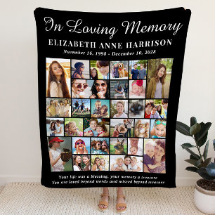 Ter liefdevolle herinnering 30 foto collage herden fleece deken